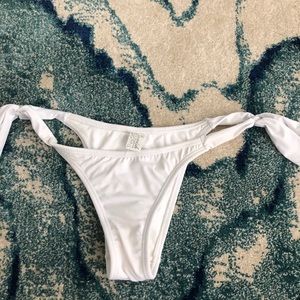 White side tie bikini bottoms